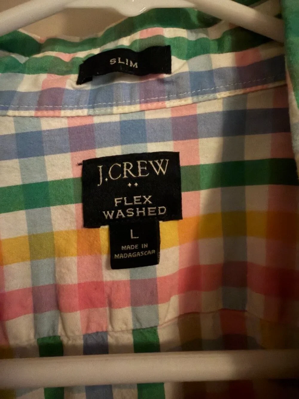 J. Crew Slim Fit Large Button Down Flex Washed Shirt Summer Colors